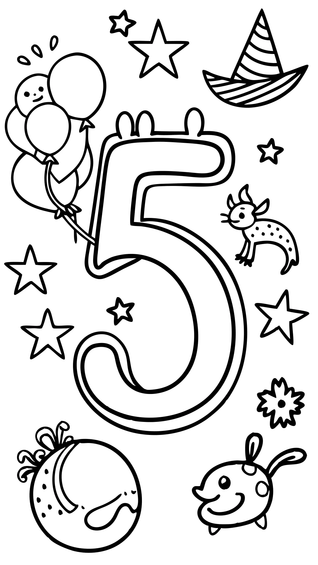 number 5 coloring page